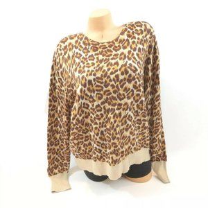 Elodie Sweater Knit Leopard Print Pullover Sweater